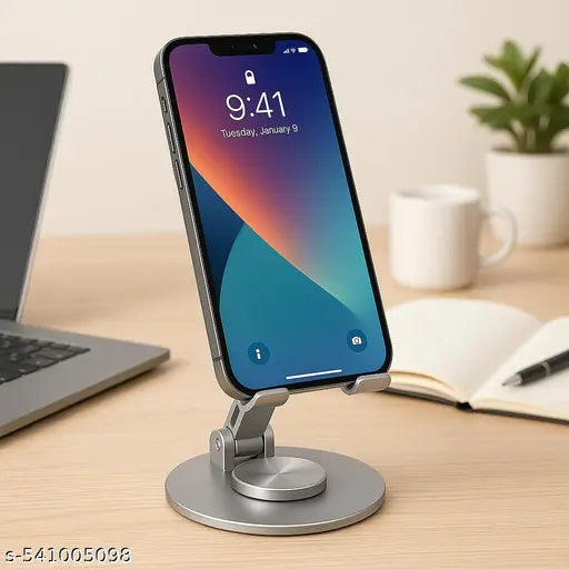 Portable Foldable 360 Rotating Metal Desktop Cell Phone Holder Mobile Stand